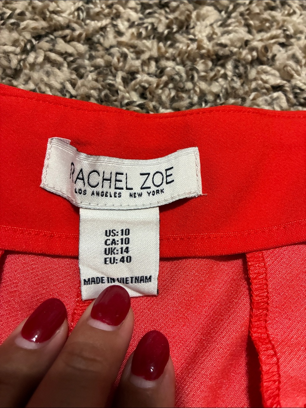 Rachel Zoe Red High-Waist Tailored Shorts - Picture 2 of 8